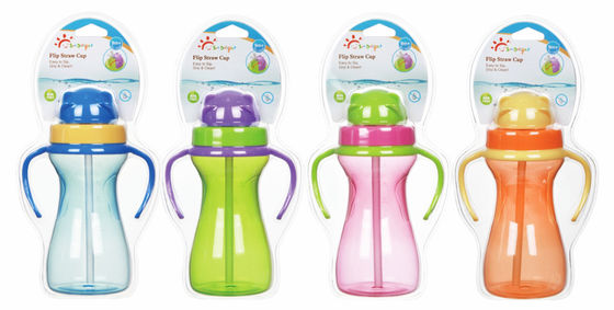 Không tràn BPA Miễn phí 9oz 290ml Cốc rơm có trọng lượng trẻ em