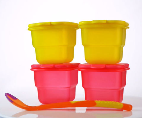 2 cái BPA Miễn phí Bảo quản Thức ăn cho Bé bằng Nhựa kín khí Có Muỗng