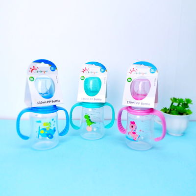 5oz 130ml chai cho bé ăn tiêu chuẩn với tay cầm kép PP