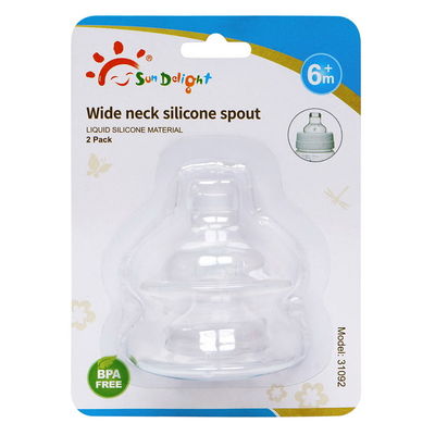 Cấp thực phẩm Dòng chảy nhanh Núm vú cao su cho bé cao su cổ rộng