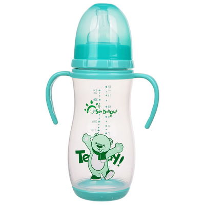 Tay cầm đôi PP 12oz 330ml Bình bú cổ rộng cho bé