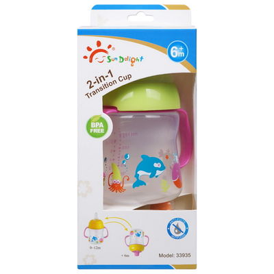 Không tràn 2 trong 1 BPA Miễn phí 6 tháng 6 Ounce Baby Sippy Cup
