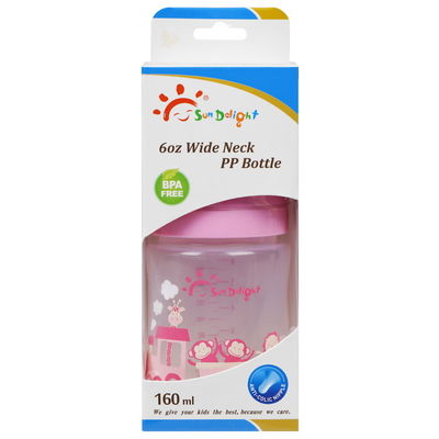 160ml PP Baby Feeding Bottle Thân rộng có thể rửa