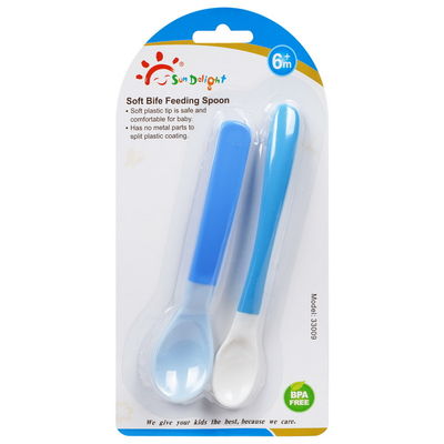 EN 14350 Soft Cite Change Color Spoon TPE Baby Food