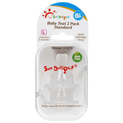 ISO9001 120 ℃ BPA Núm vú silicone cho bé 0-24 tháng tuổi