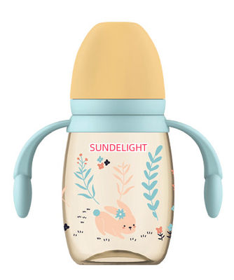 240ml 300ml PP Baby Bottle With Double Handle Chống sốc
