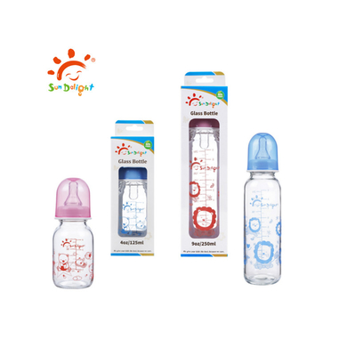 Khả năng chịu nhiệt Hi Transparency Standard Cổ chai 9oz 250ml Thủy tinh cho bé bú