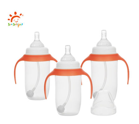 12oz/330ml chai cho bé ăn chất lượng thực phẩm PP & silicone, không có BPA & ISO9001 chứng nhận
